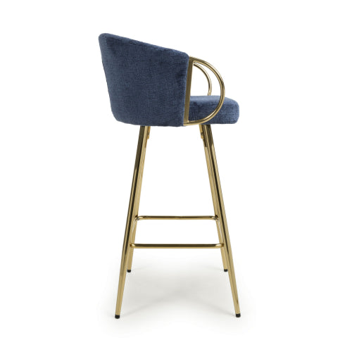 Volero Textured Effect Blue Bar Stool