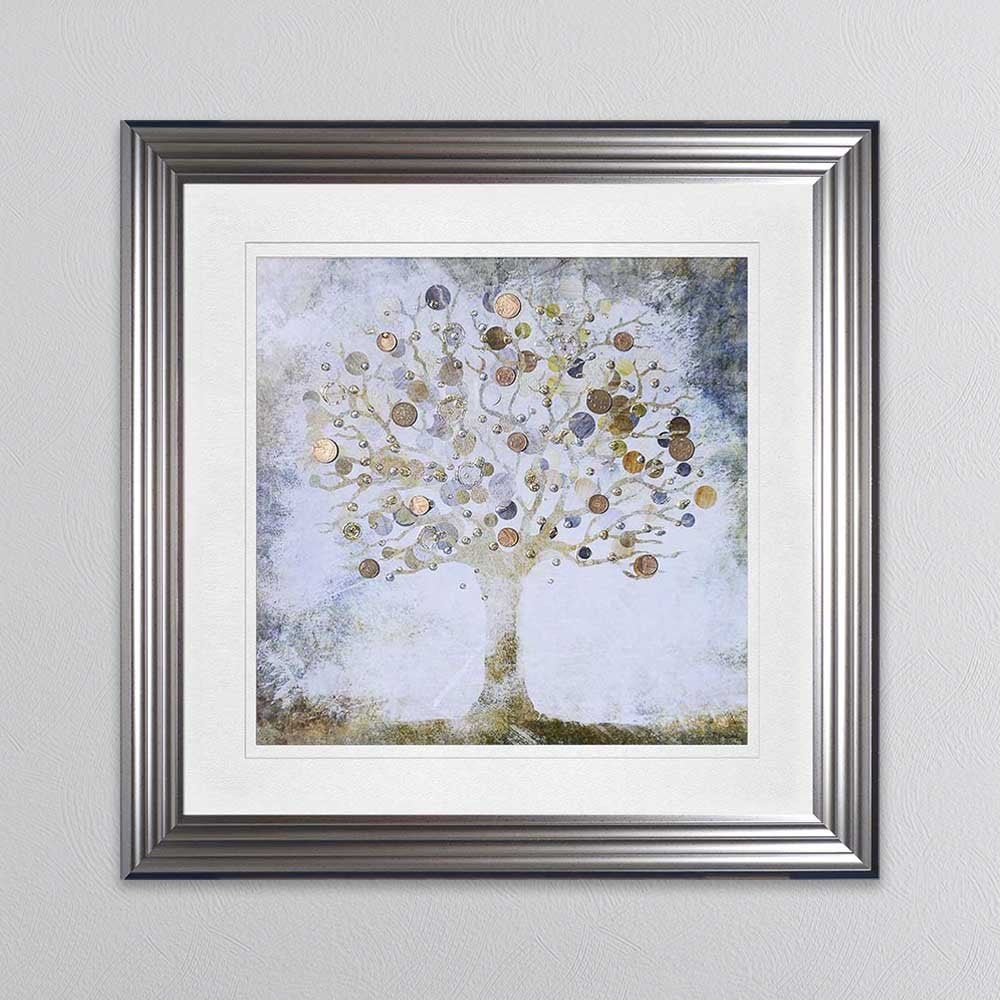 Copper Money Tree Framed Wall Art