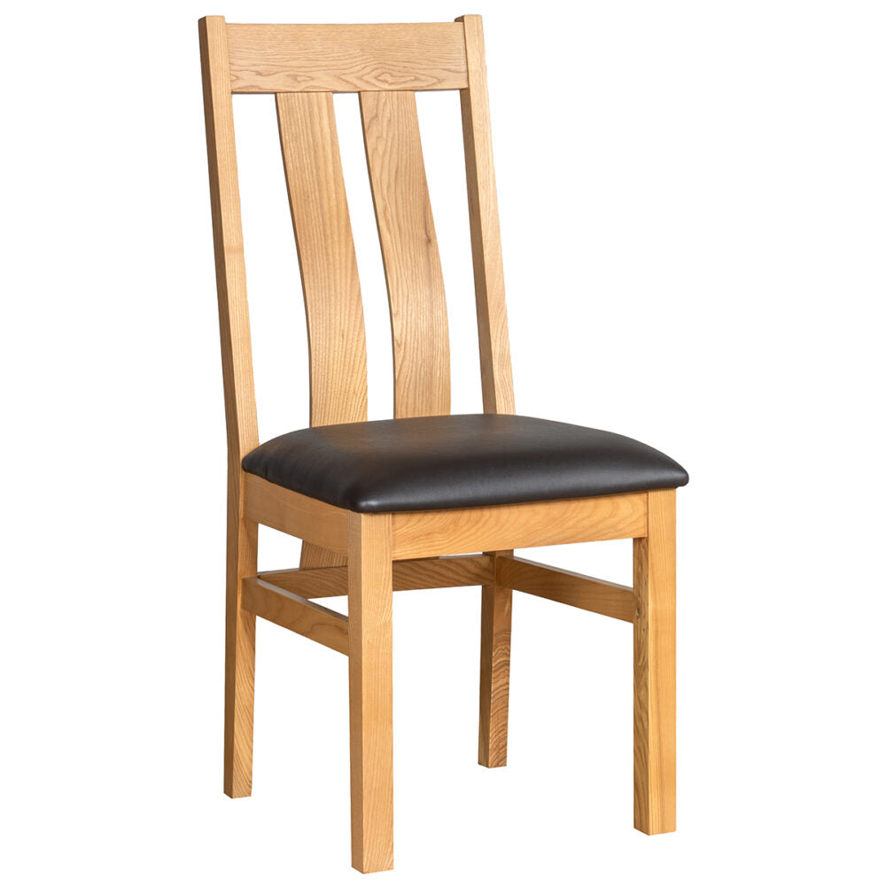 Curved Slatted Back Dining Chair