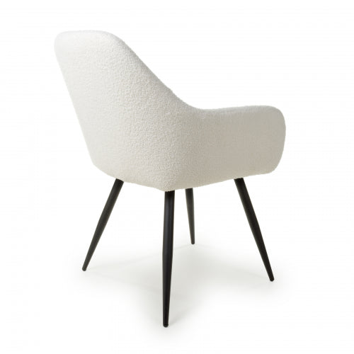 White Fabric Dining Chair