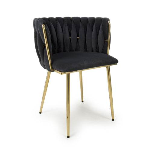 Brushed Velvet Black Dining Chair