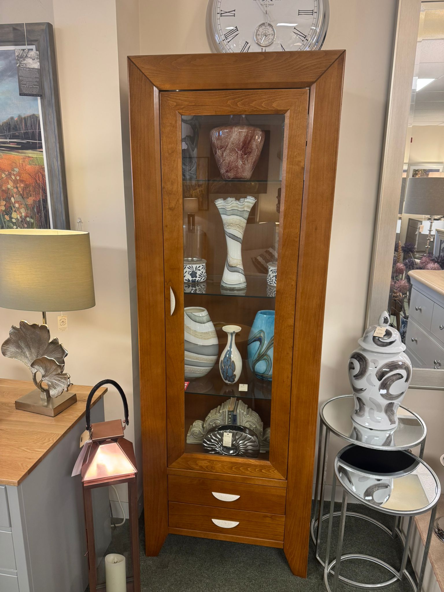 Glass Display Unit in Cherry Wood – World of Wood Buckingham