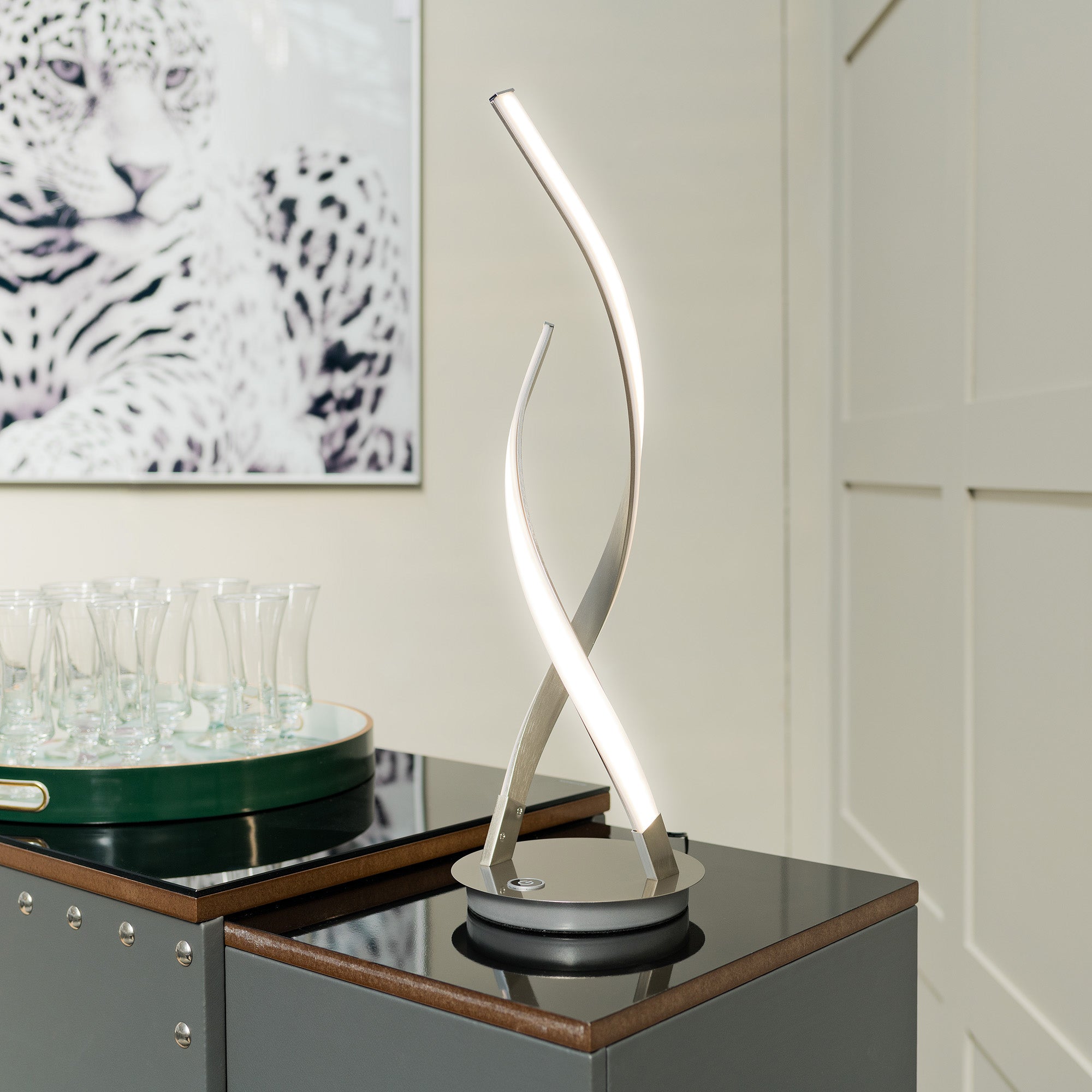 L.E.D Double Twist Table Lamp