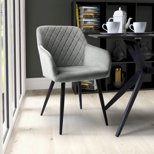 Brushed Velvet Grey Dining Chair