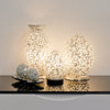 Mosaic White Flower Egg Lamp