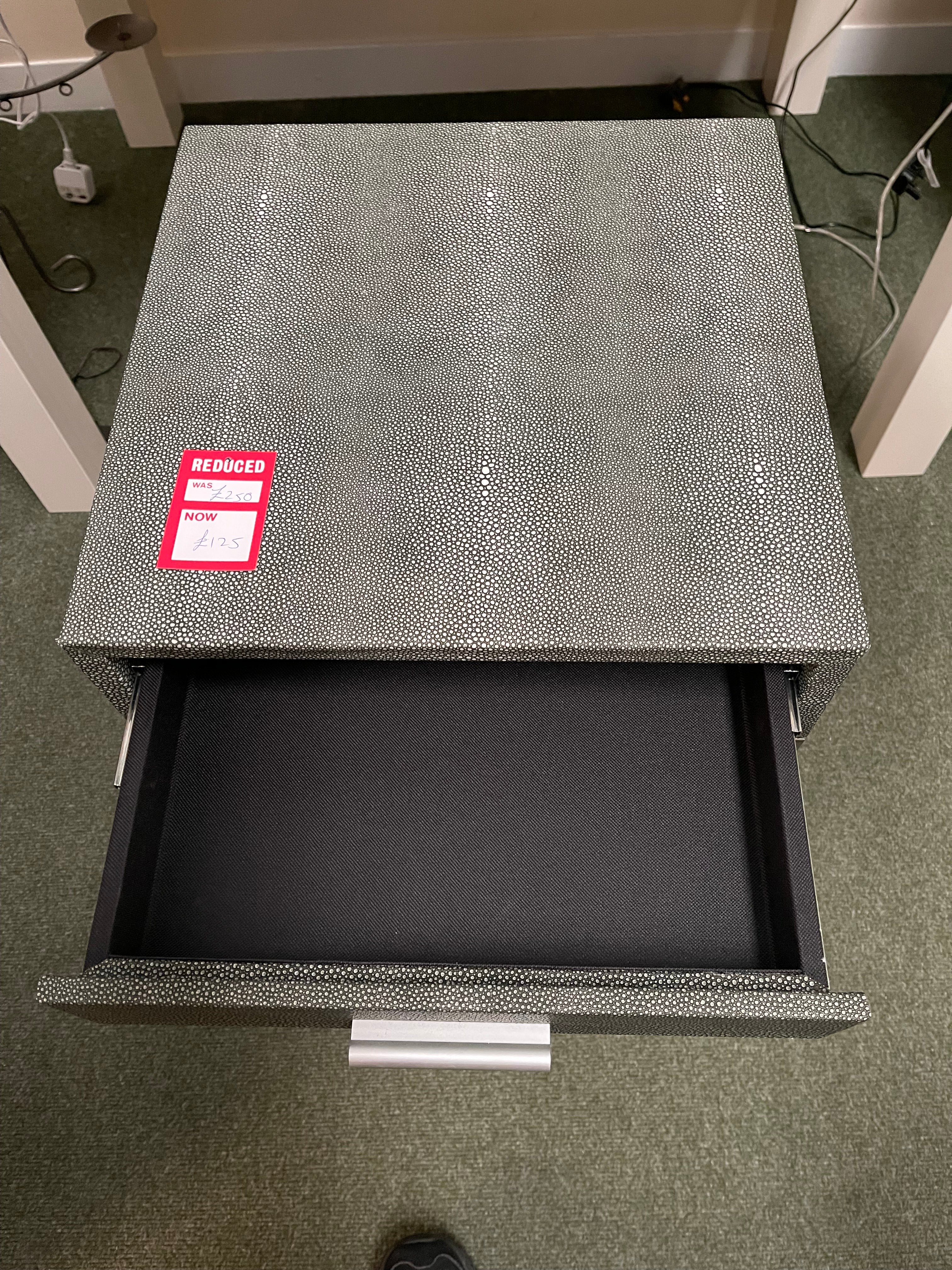 Faux Shagreen Bedside Table