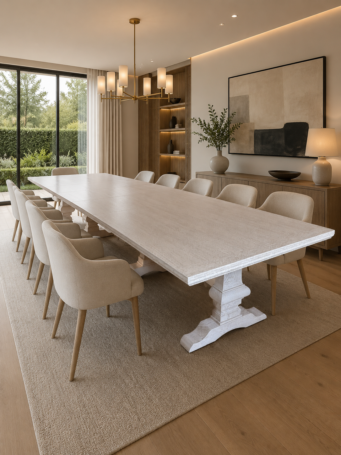 Large Extending Dining Table with Torino style leg – World of Wood ...