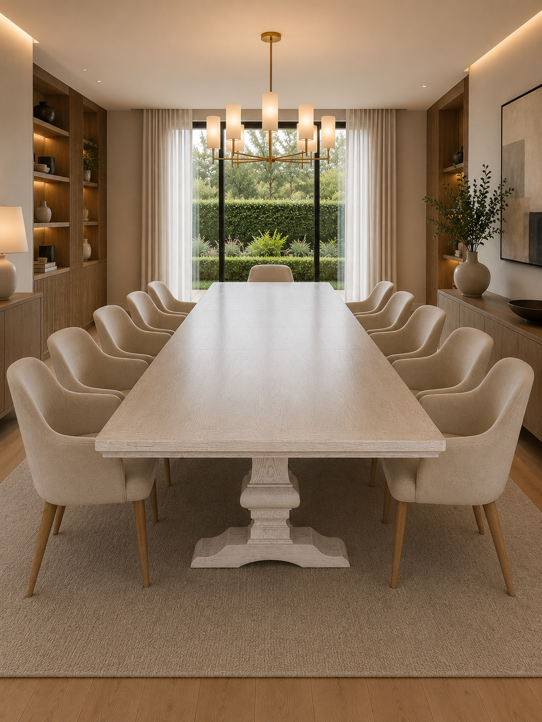 Large Extending Dining Table with Torino style leg – World of Wood ...