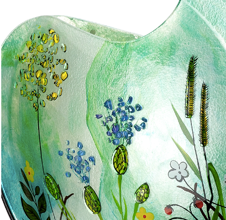 Wild Flowers - Round Glass Vase